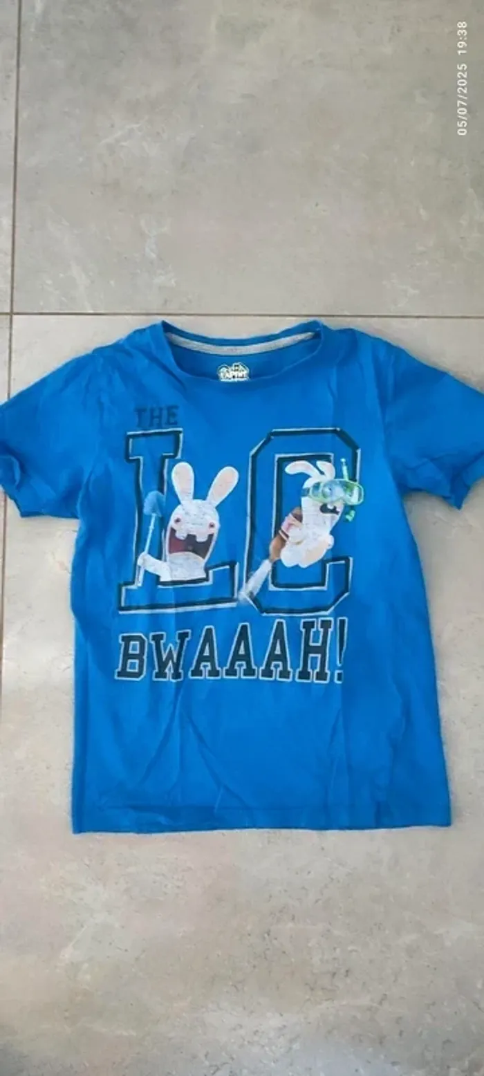 t shirt les lapins crétins 12 ans garçon - photo numéro 3