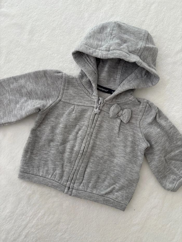Gilet zip gris 3 mois