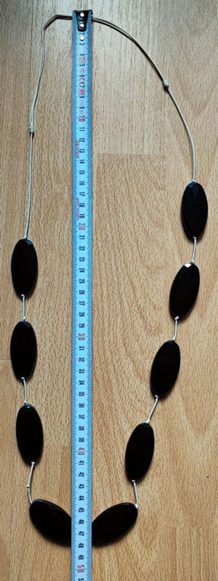 Sautoir réglable grosses perles noires - photo numéro 3