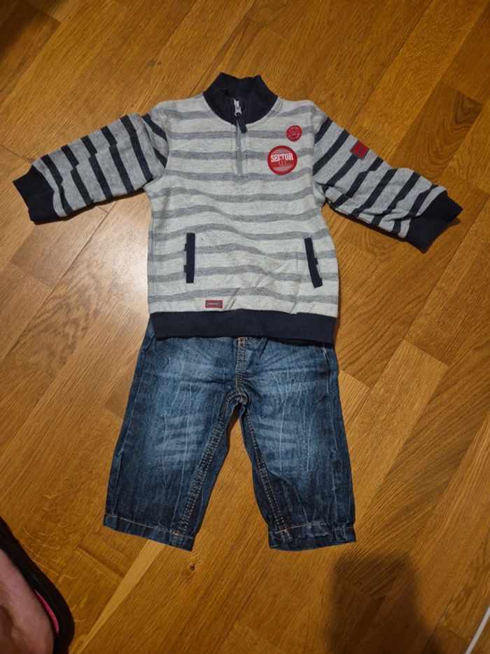 Ensemble orchestra 2 haut et 1 jeans taille 6 mois - photo numéro 7