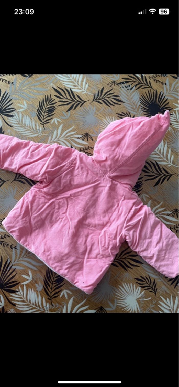 Manteau mi-saison velours côtelés rose petit bateau bb 3 mois - photo numéro 8