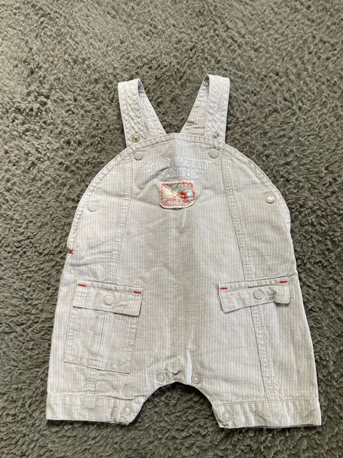 Salopette courte grise 3 mois