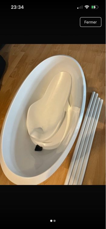 Baignoire luma blanche + transat + tuyau d évacuation 