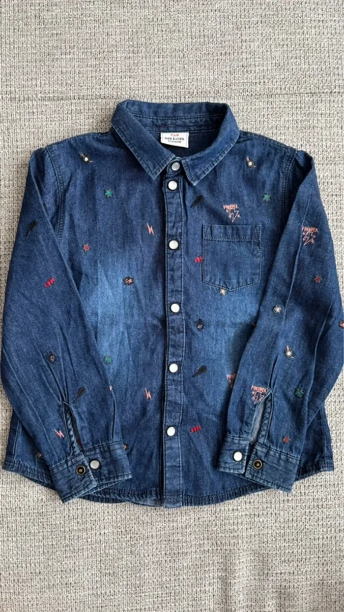 Chemise effet jeans