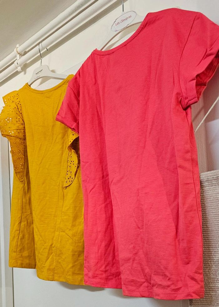 2 Tee-shirts Haut Blouse Top 100% Coton Okaïdi Taille 14 ans - photo numéro 6