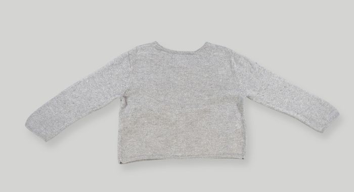 Gilet cardigan tricot gris fleurs Zara 12 – 18 mois 86 cm fille - photo numéro 5