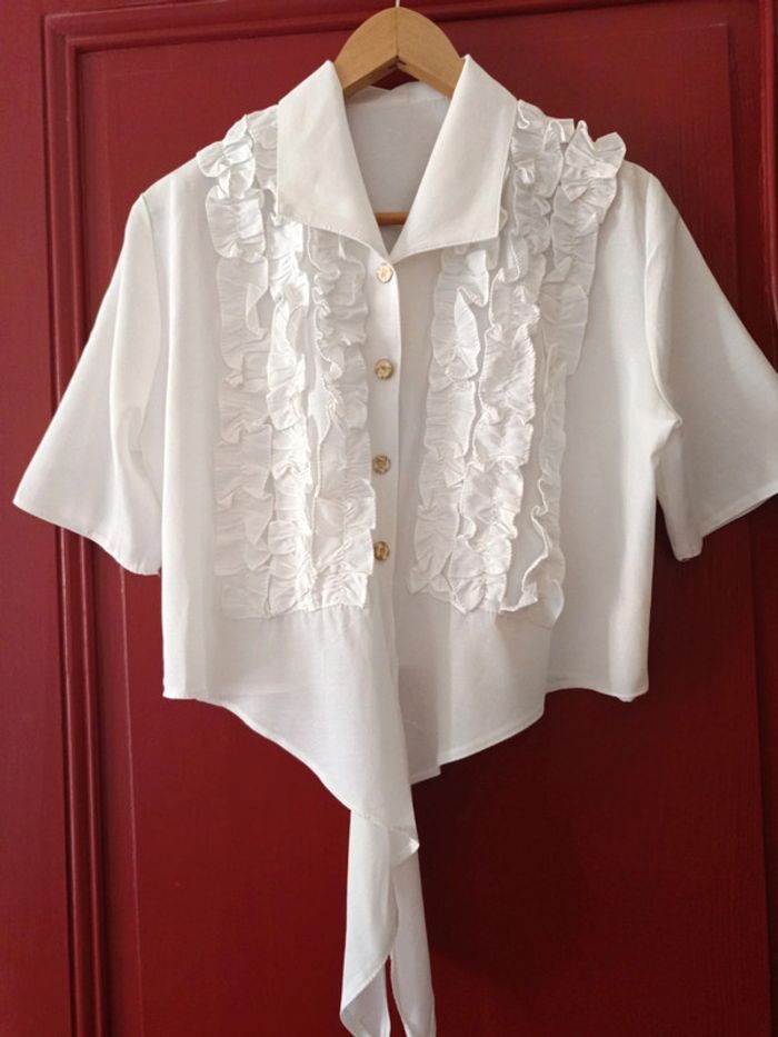 Chemise blouse vintage t.38/40 viscose/polyester - photo numéro 2