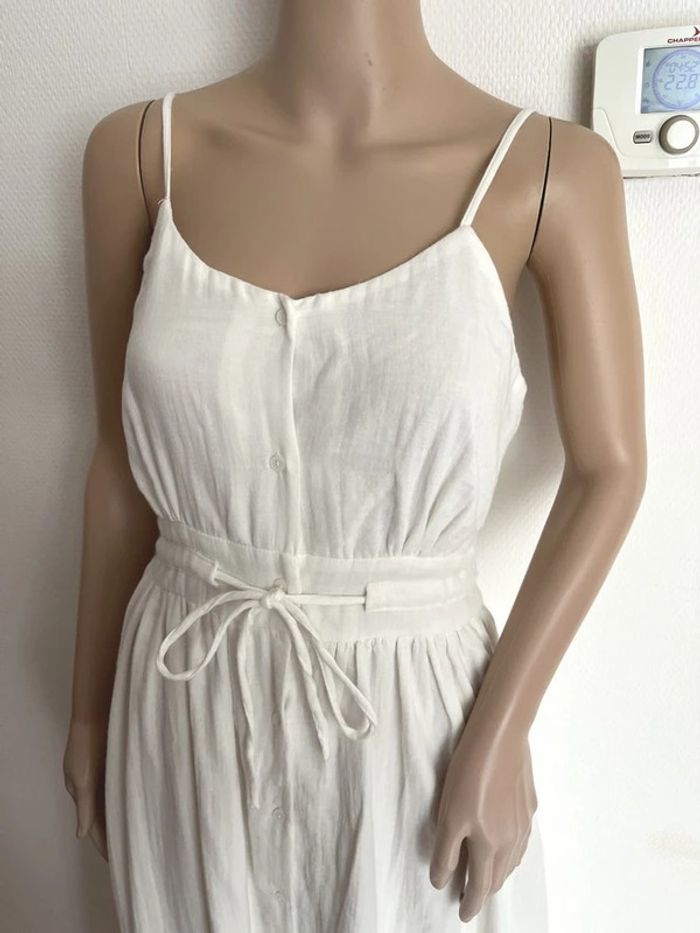 Robe longue blanche écrue taille S, 100% coton, bretelles ajustables - photo numéro 4