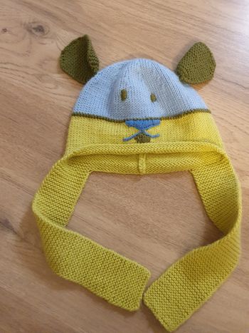 Bonnet tricoté main 6-12 mois