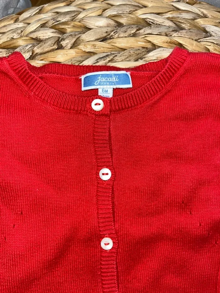 Ensemble pantalon gilet rouge Jacadi 6 mois 67cm - photo numéro 2