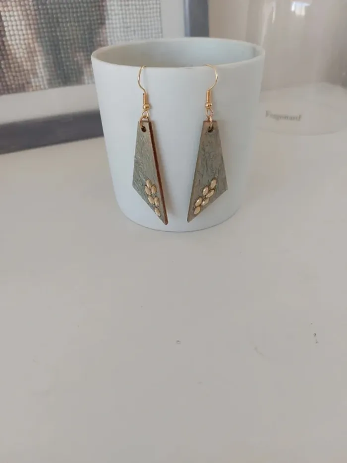 Boucles d'oreilles bois doré