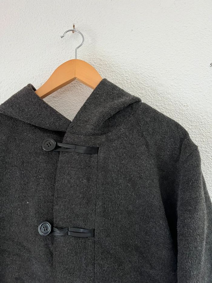 Grand duffle coat vintage gris foncé / anthracite à capuche - photo numéro 2