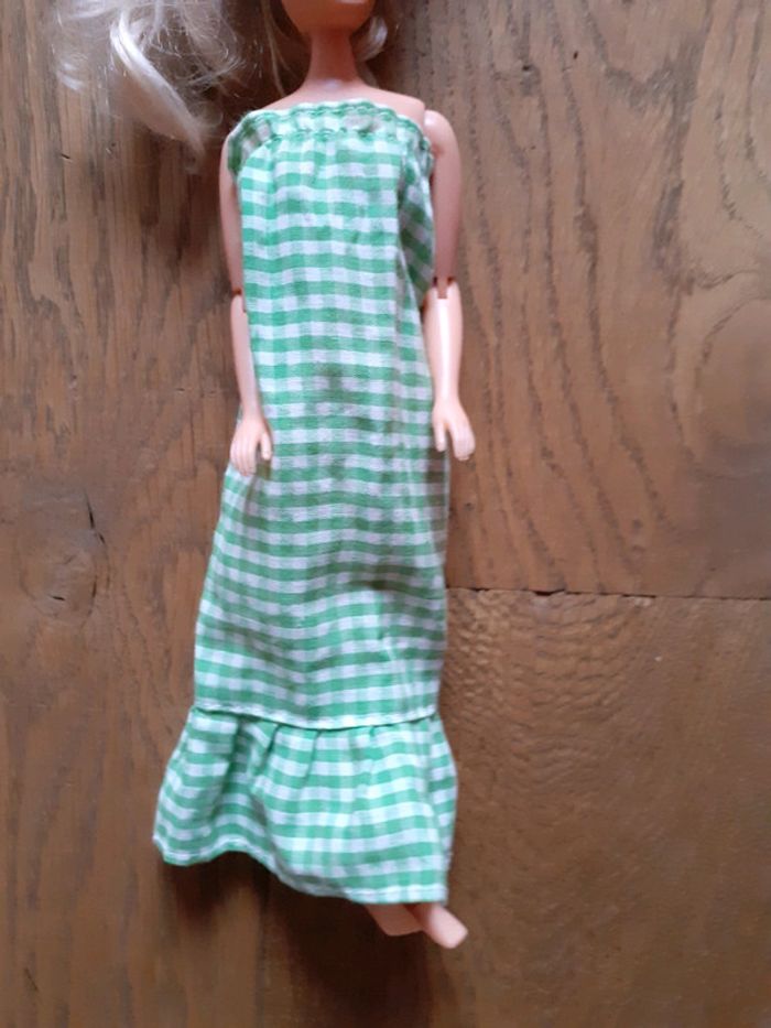 🎀 Robe vichy vert poupee mannequin vintage - photo numéro 2