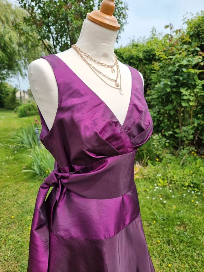 Superbe robe de cérémonie violet satiné * T40 * - photo numéro 10