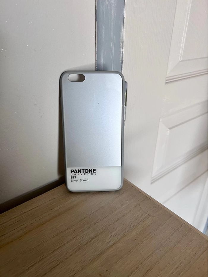 Coque De protection pour iPhone 6 Plus, Pantone blanc et gris métallisé