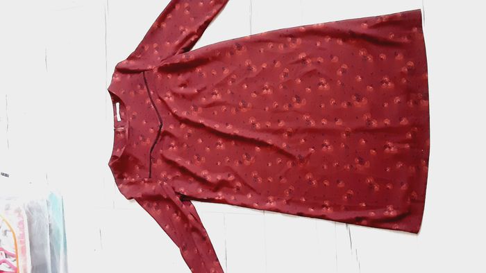 Vêtement femme robe mi longue large bordeaux Camaïeu taille 38 - photo numéro 2