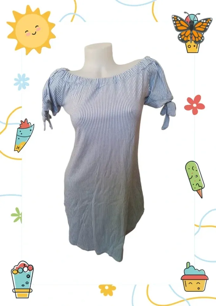 Robe rayé bleu et blanc