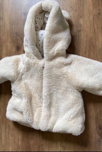 Manteau fausse fourrure blanc