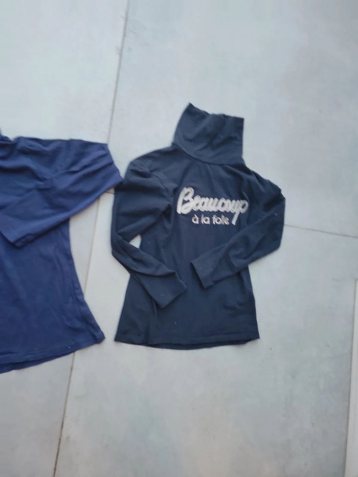 Lot t shirt manche longue colle roulé taille 10 ans fille - photo numéro 3