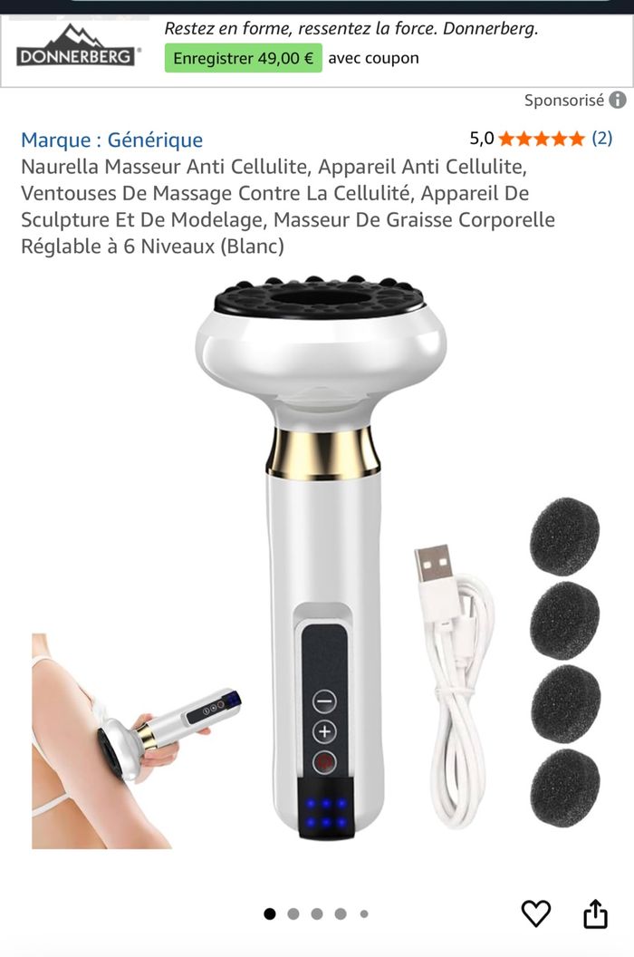 Masseur Anti Cellulite, Appareil Anti Cellulite, Ventouses De Massage Contre La Cellulité, Appareil De Sculpture Et De Modelage, Masseur De Graisse Corporelle Réglable à 6 Niveaux, Neufs 🌸🌺