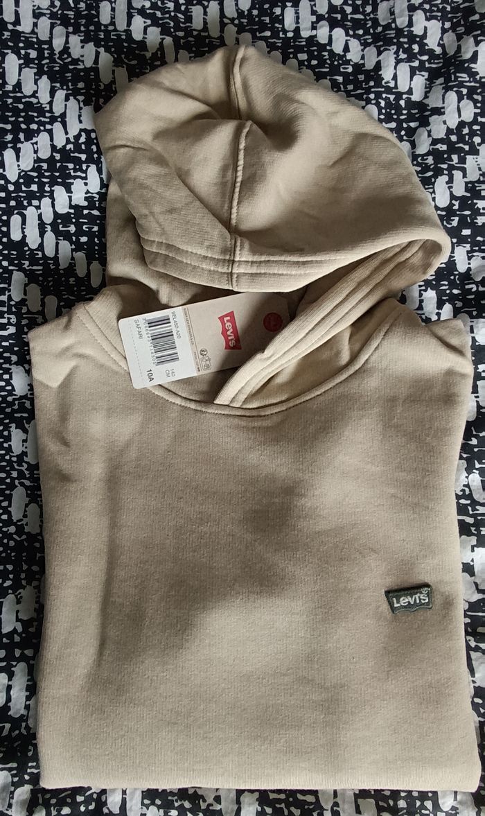 Levi's, sweat à capuche enfant, écru. Taille 10 ans. Neuf. - photo numéro 2