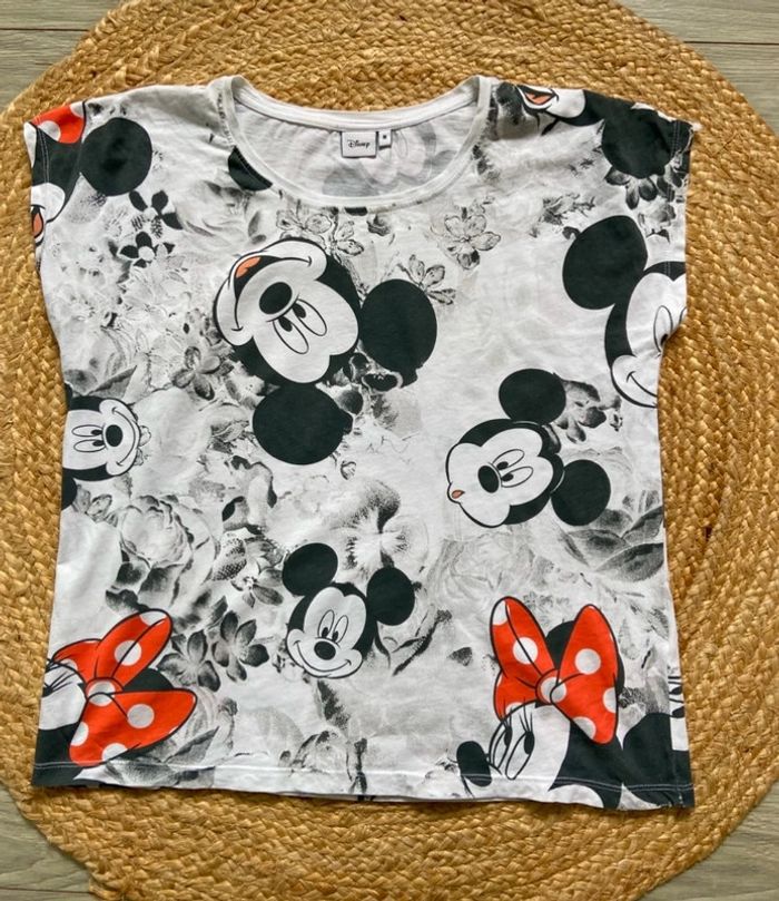 T-shirt imprimé femme Disney Mickey Minnie Taille M - photo numéro 3