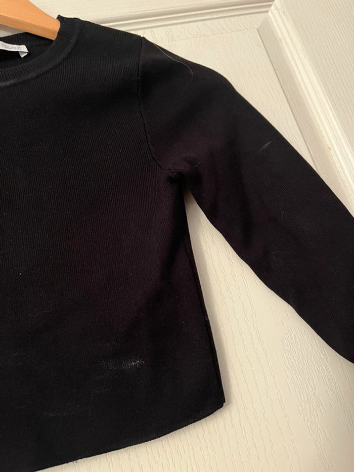 CROP top,manche longue Zara noir taille s - photo numéro 3