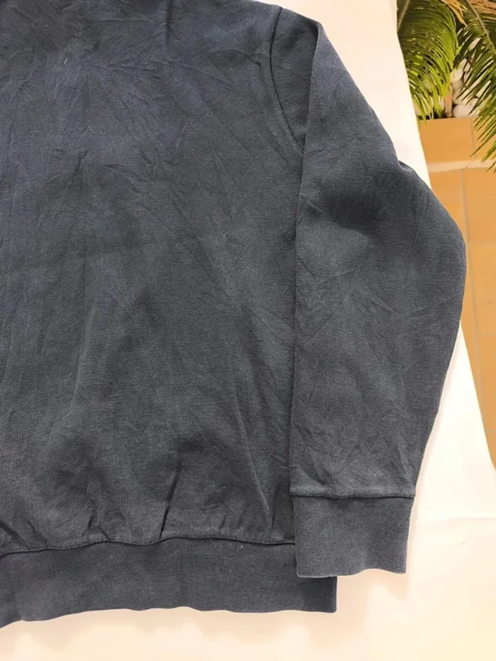 Sweat 1/4 zippé bleu marine logo blanc grosse tâche devant taille M Ralph Lauren homme - photo numéro 19