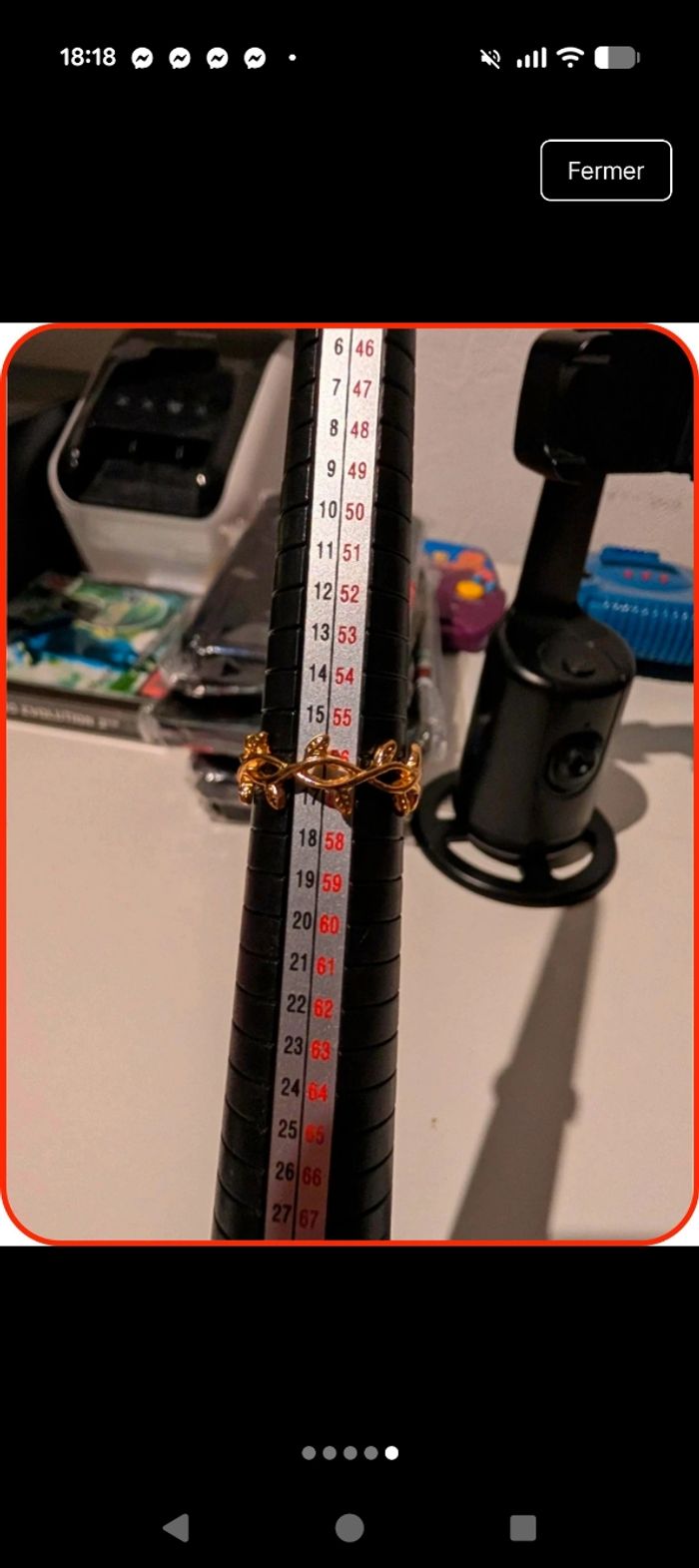 Bague "Feuillage" en Titane Doré - NEUVE - photo numéro 5