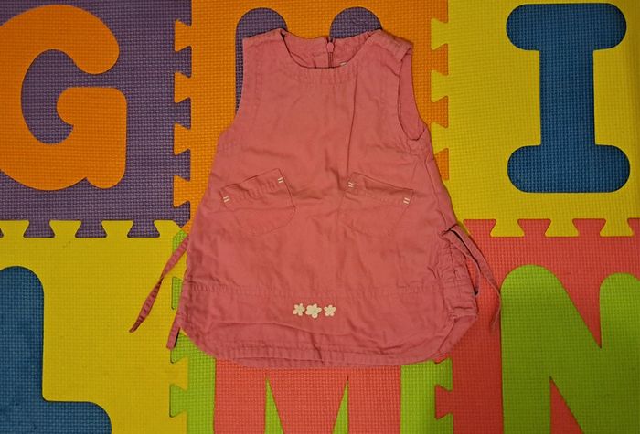 Robe sans manches rose, obaïbi, taille 6 mois (68 cm)