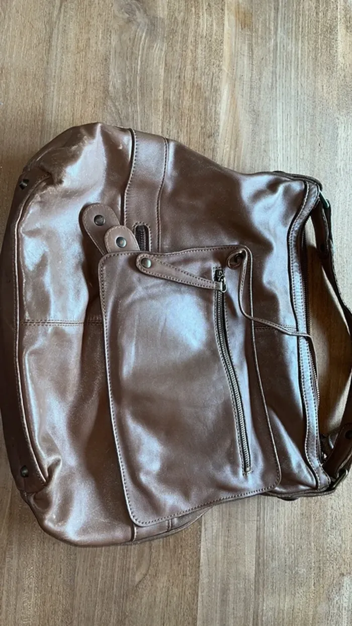 Sac Gérard Darel marron avec petit sac assortie - photo numéro 16
