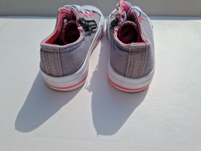 💞 Tennis en toile grise et rose 💞 - photo numéro 6