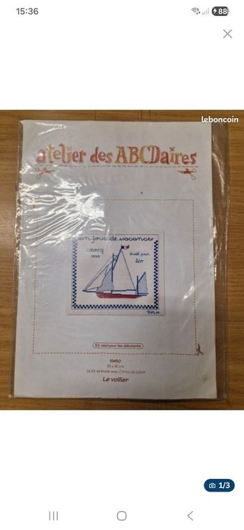 Kit broderie Atelier des Abcdaires Le Voilier 