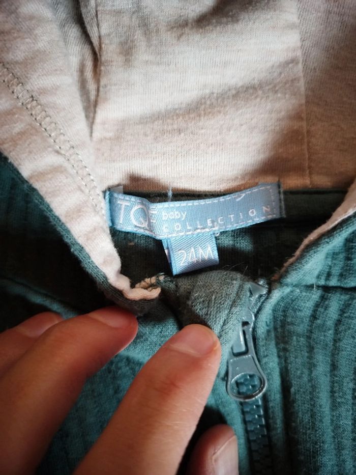 Gilet bleu canard taille 24 mois - photo numéro 2