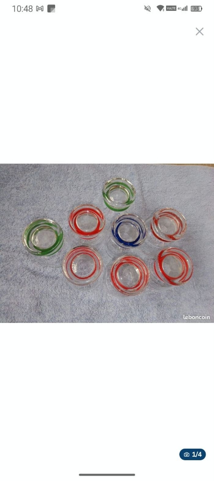 Lot verre multicolore