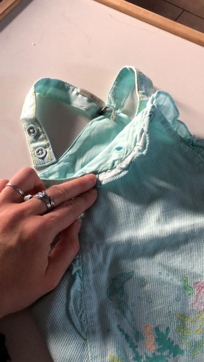 Robe salopette à volant thème mer - photo numéro 5