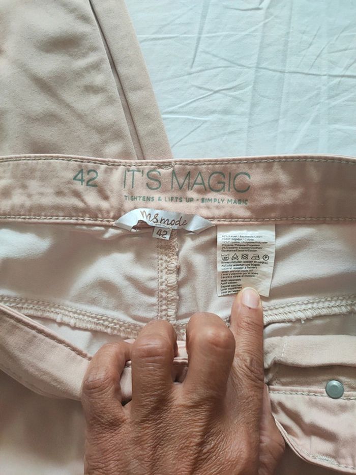 Jeans femme marron clair - beige 42 m&mode - photo numéro 5