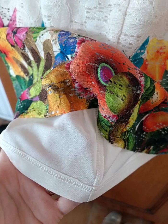 Robe dentelle Desigual fruits multicolores 42 - photo numéro 3