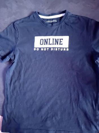 T-shirt noir et blanc Terranova 8/9 ans