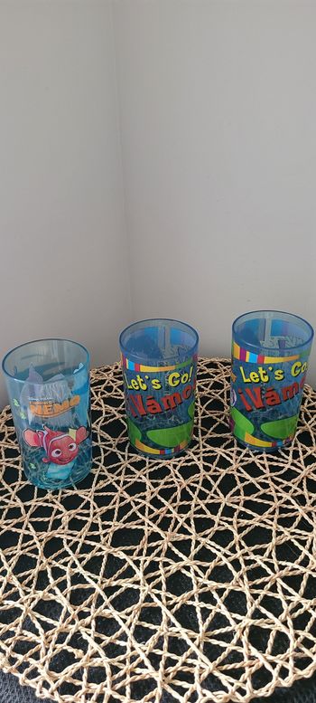 Dora  et némo Verre en plastique vintage