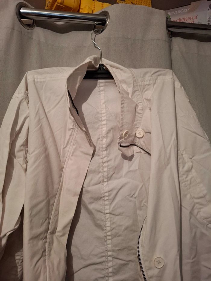 Magnifique imperméable femme blanc sans capuche - photo numéro 6
