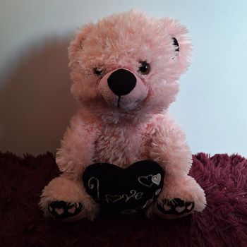 Peluche ourse rose