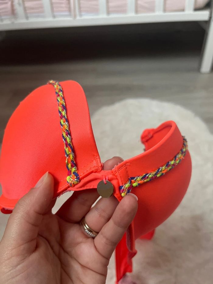 Maillot de bain corail fluo satiné femme - photo numéro 9
