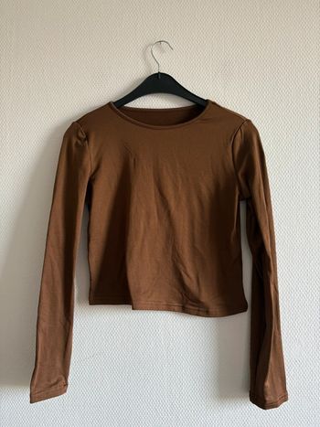 Manche longue court marron
