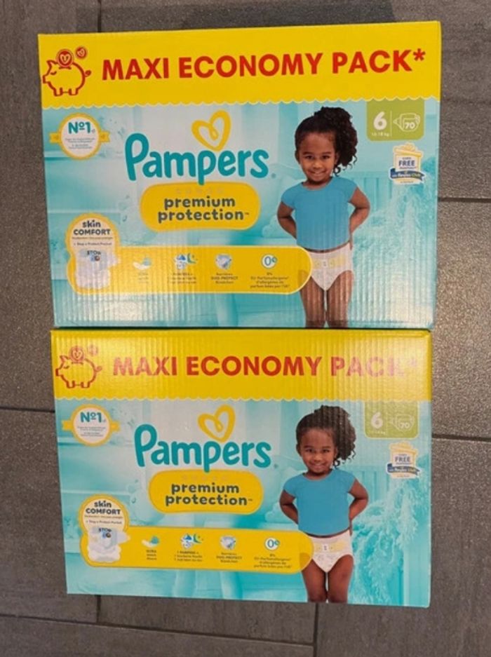 140 couches Pampers premium taille 6 lot de 2 cartons 👌 ENVOI RAPIDE