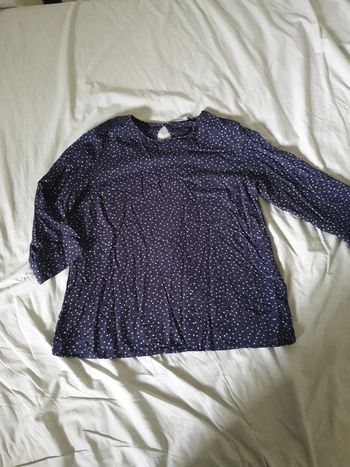 Blouse femme bleu marine à pois blancs taille 36 marque Only