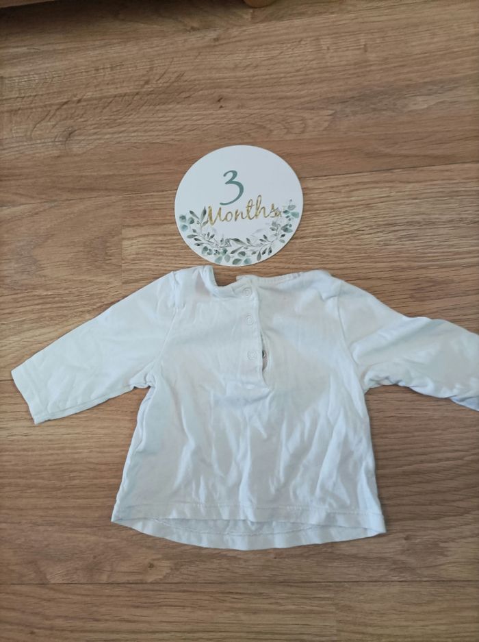 T-shirt ML fille 3 mois - photo numéro 2