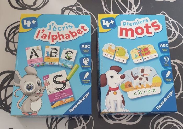 Lot de 2 jeux j'écris l alphabet et premiers mots ravensburger