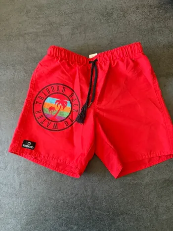 Short de bain rouge garçon Tribord 10 ans