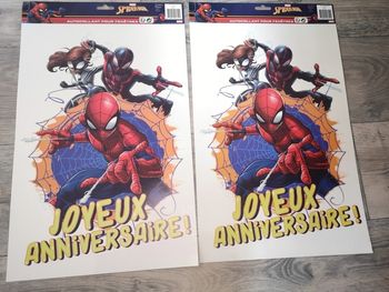 Lot de 2 autocollants pour fenêtre joyeux anniversaire spiderman